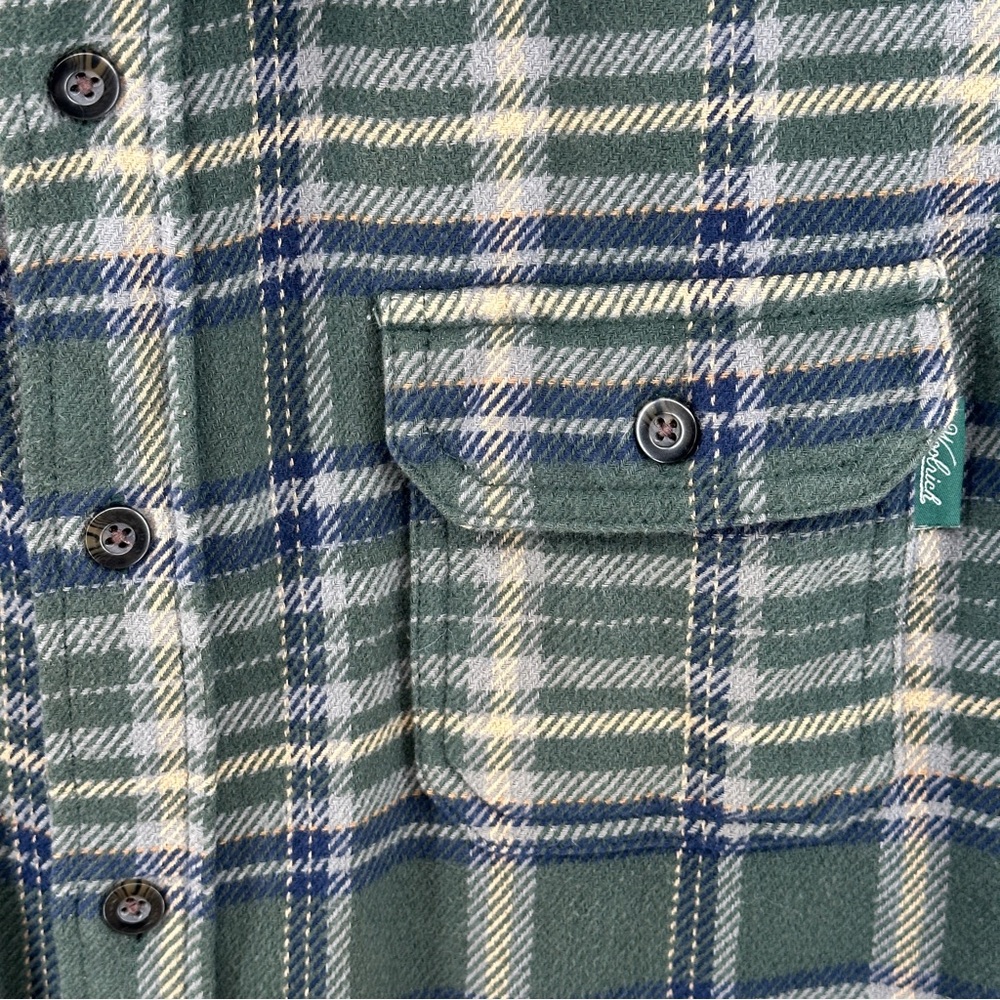 Woolrich‎ Women’s Large Green Plaid Shacket Jacket 100% Cotton Cozy - Picture 3 of 12